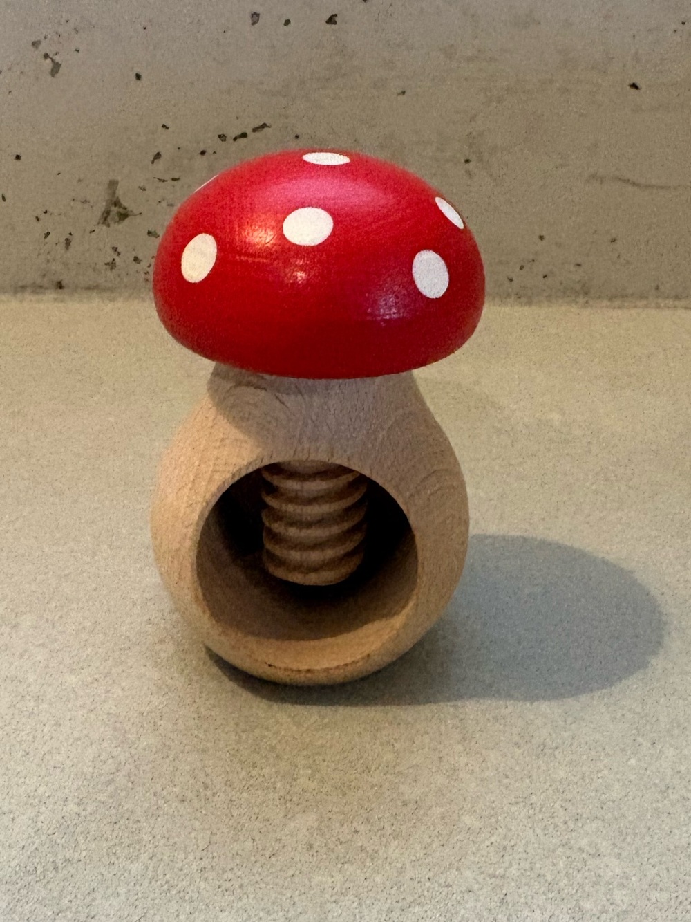 Red Mushroom Wooden Nutcracker - Classic Kitchen Accessory